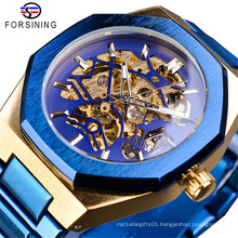 Forsining 190 Mechanical Mens Watches Fashion Automatic Male Clock Stainless Steel Waterproof Business Skeleton Erkek Kol Saati